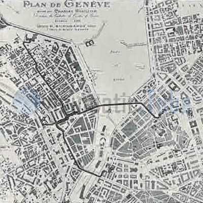 Pneumatic City Mail map of Geneva (Mix & Genest)