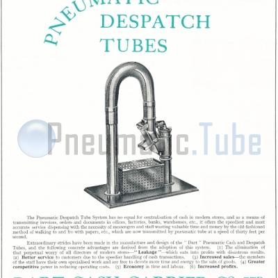 Dart Cash Carrier - Pneumatic Despatch Tubes - 1947