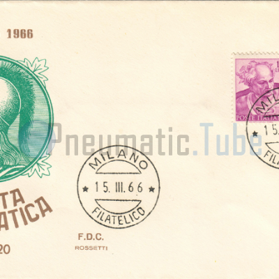 First Day Cover Posta Pneumatica Milan 15 March 1966